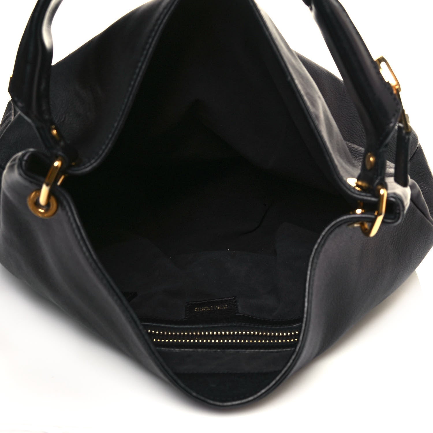 Tom Ford Calfskin Zipper Strap Hobo Black 5 of 16