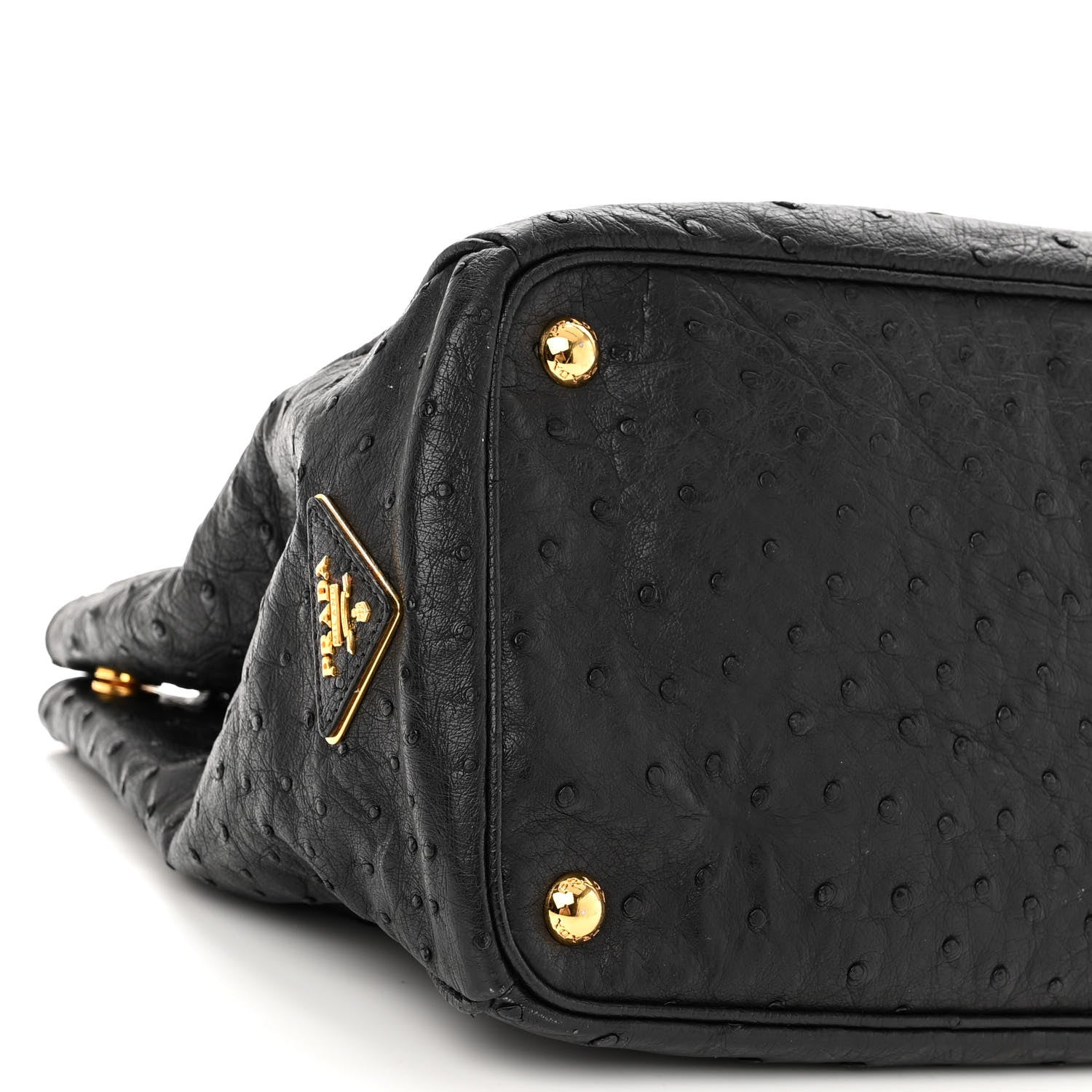 Prada Ostrich Tote Black 8 of 13