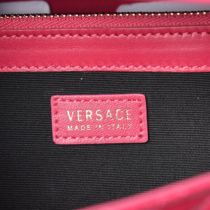 Versace Patent Nappa Icon Quilted Wallet On Chain Crossbody Fuchsia 6 of 9