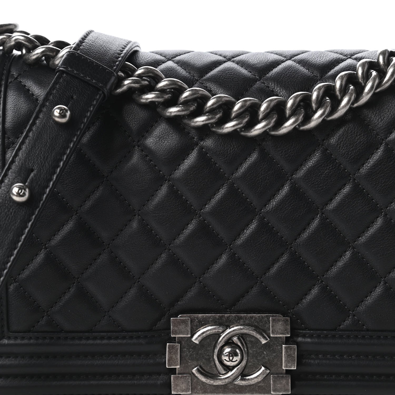 Chanel Calfskin Quilted Medium Boy Flap Black 10 of 11