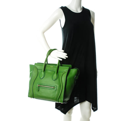 Celine Smooth Calfskin Mini Luggage Green 2 of 8
