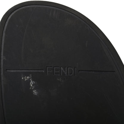 Fendi X FILA Glazed Fabric Calfskin FF 1974 Mania Slide Sandals 38 Mogano Panna Blueberry Caipiroska 7 of 18