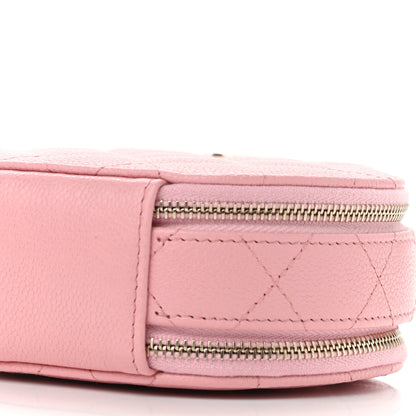 Chanel Caviar Quilted Round Handle With Care Vanity With Chain Pink 12 of 13