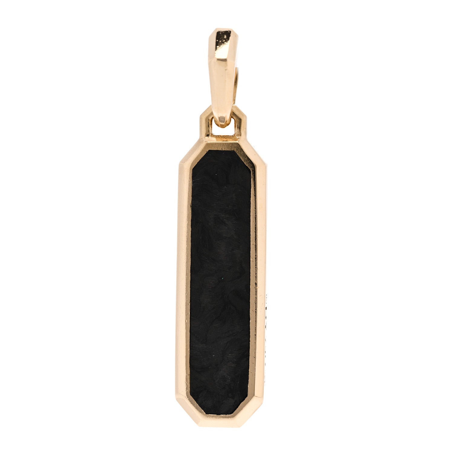 David Yurman 18K Yellow Gold Forged Carbon Ingot Tag Pendant 3 of 4