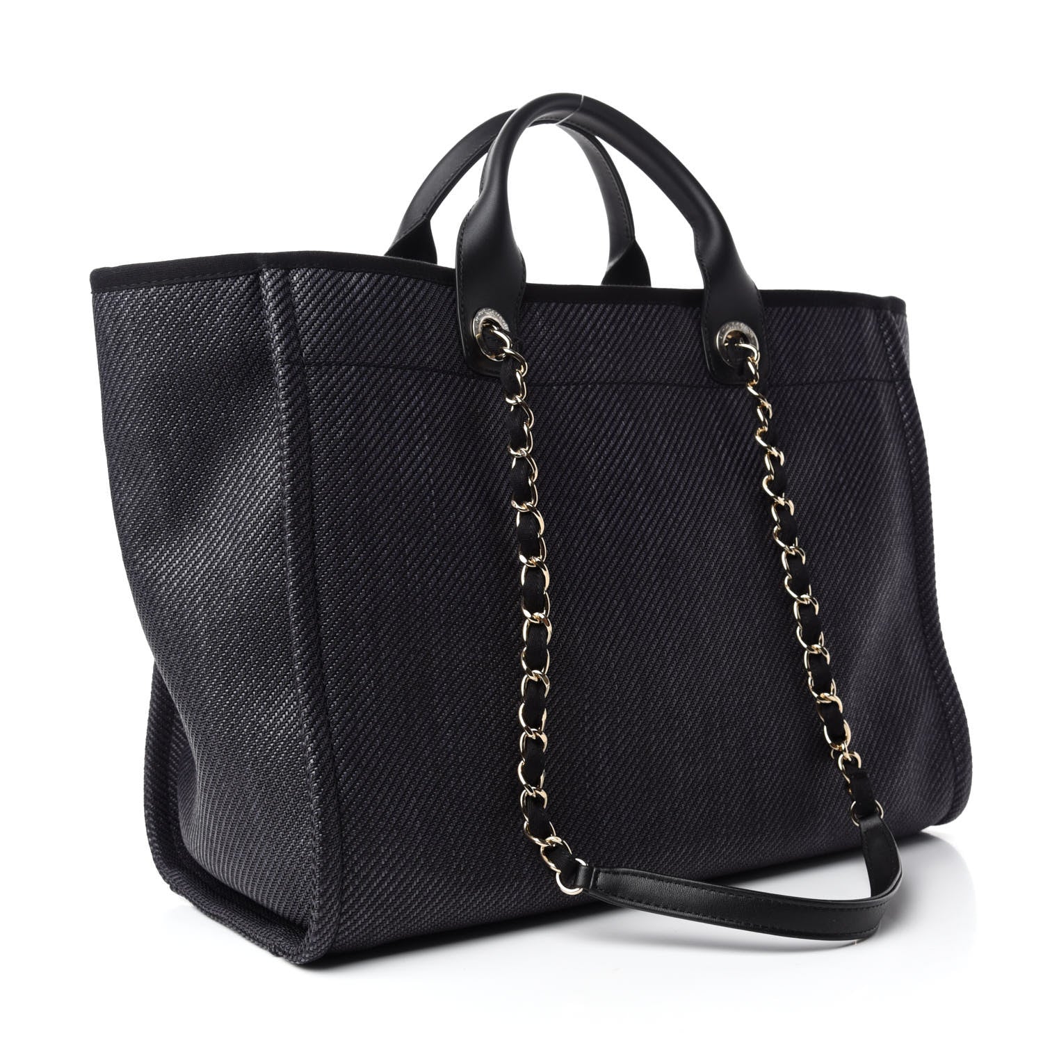 Chanel Mixed Fibers Calfskin Medium Deauville Tote Black 3 of 11