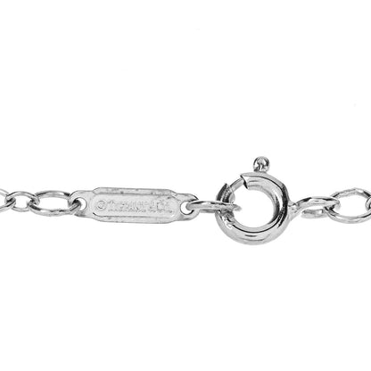 Tiffany 18K White Gold Diamond Clover Key Pendant Link Necklace 5 of 6