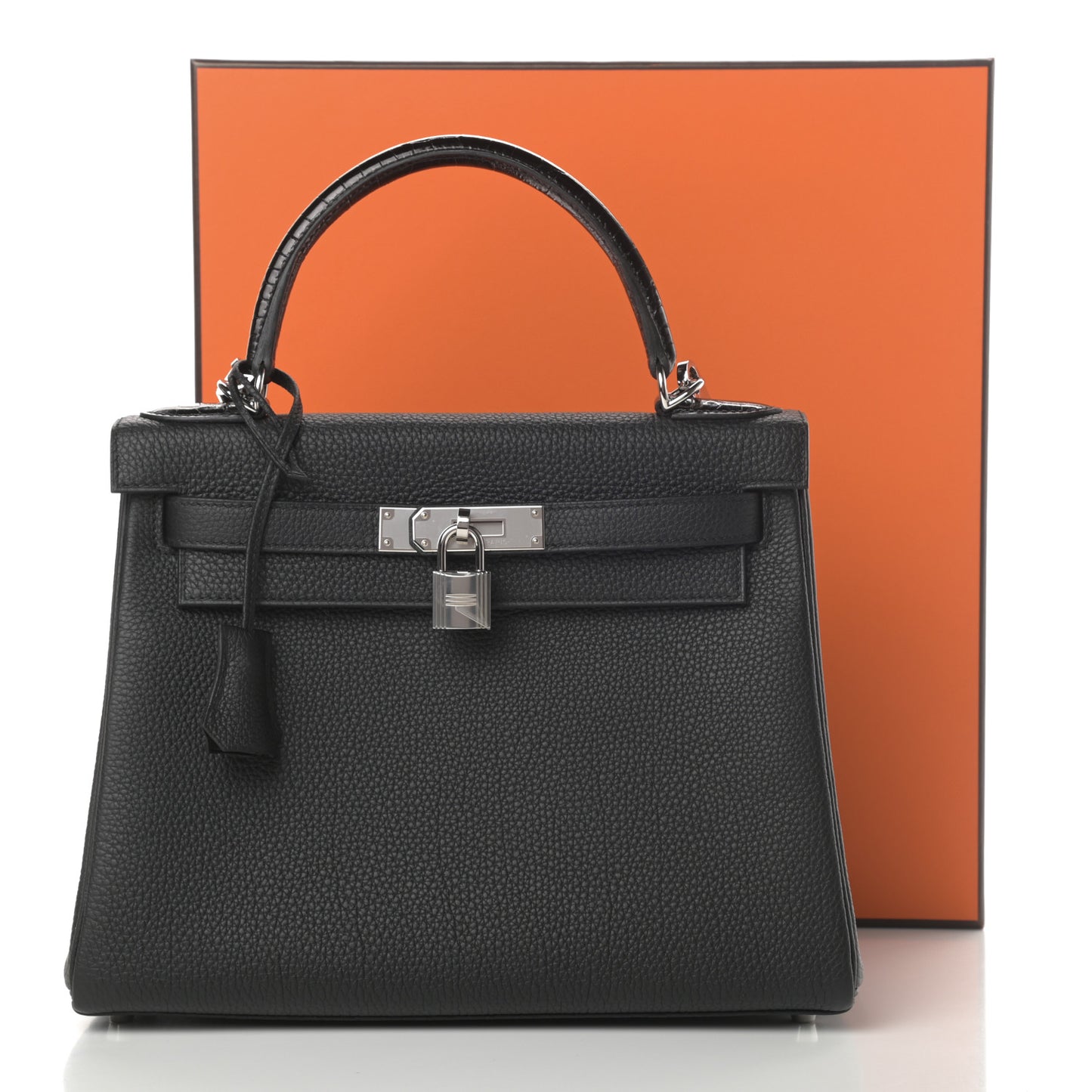 Togo Matte Alligator Kelly Retourne Touch 28 Black