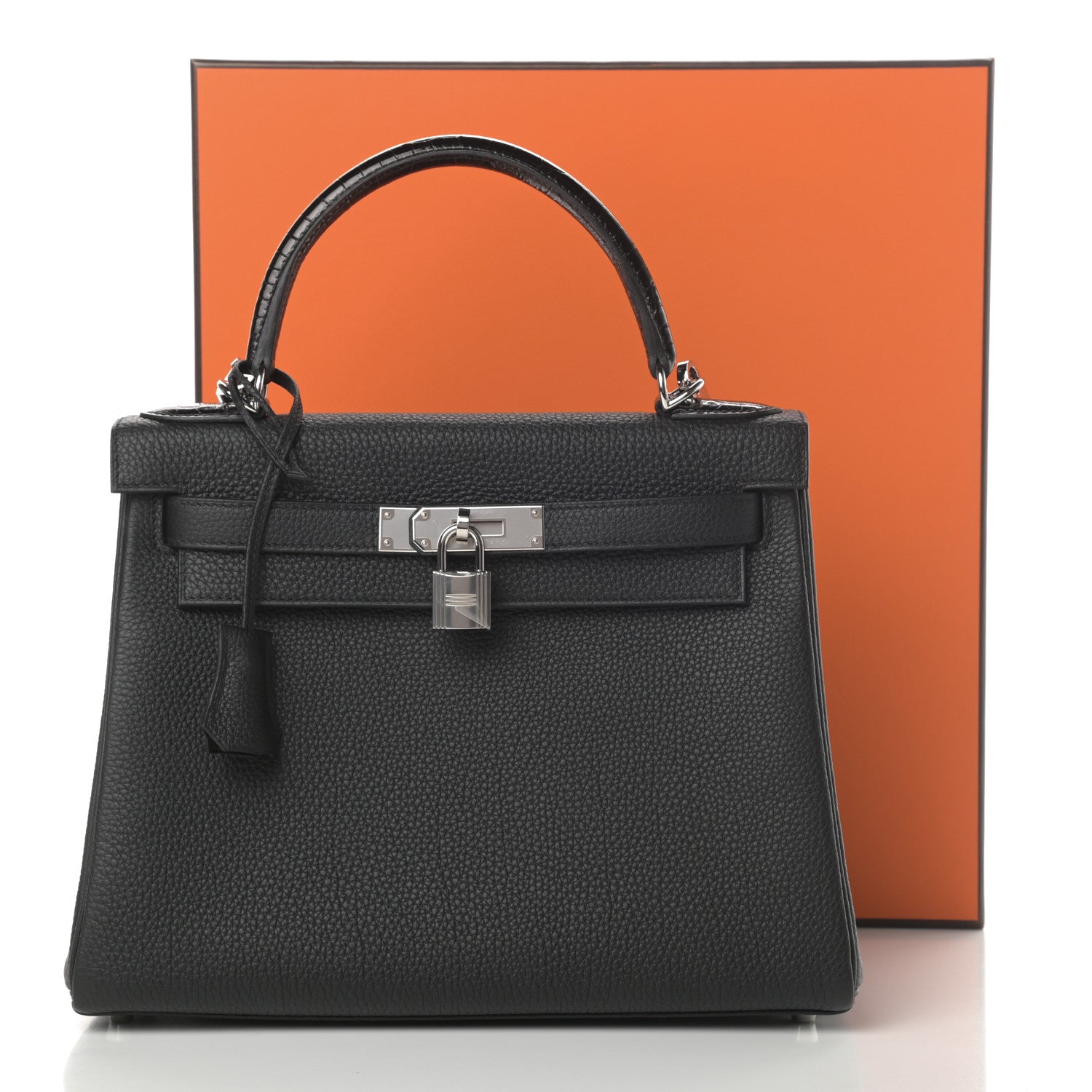 Hermes Togo Matte Alligator Kelly Retourne Touch 28 Black 12 of 12