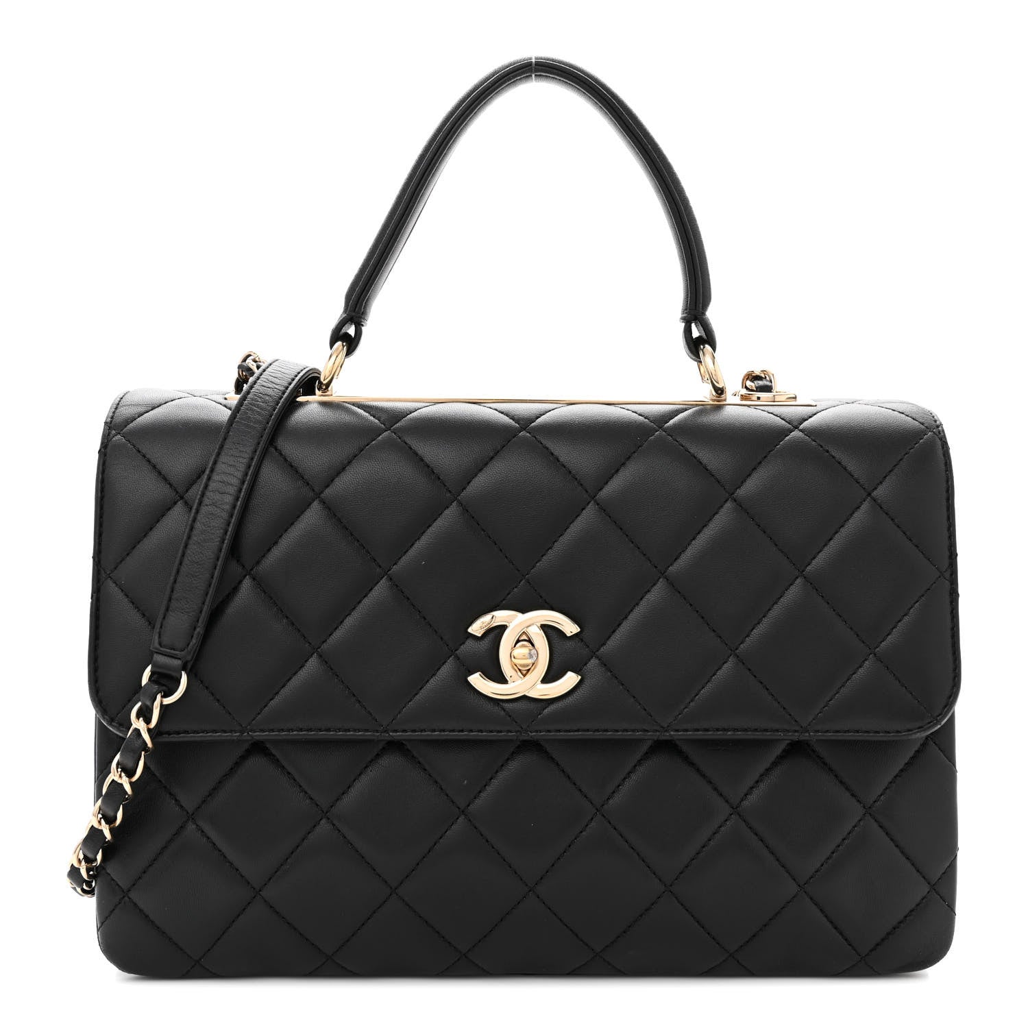 Chanel Lambskin Quilted Medium Trendy CC Flap Dual Handle Bag Black 1 of 21