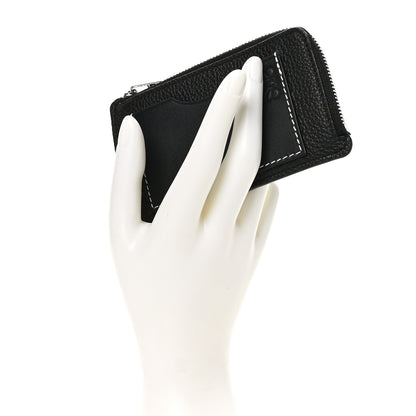 Loewe Soft Grained Calfskin Coin Card Holder Black 2 of 9