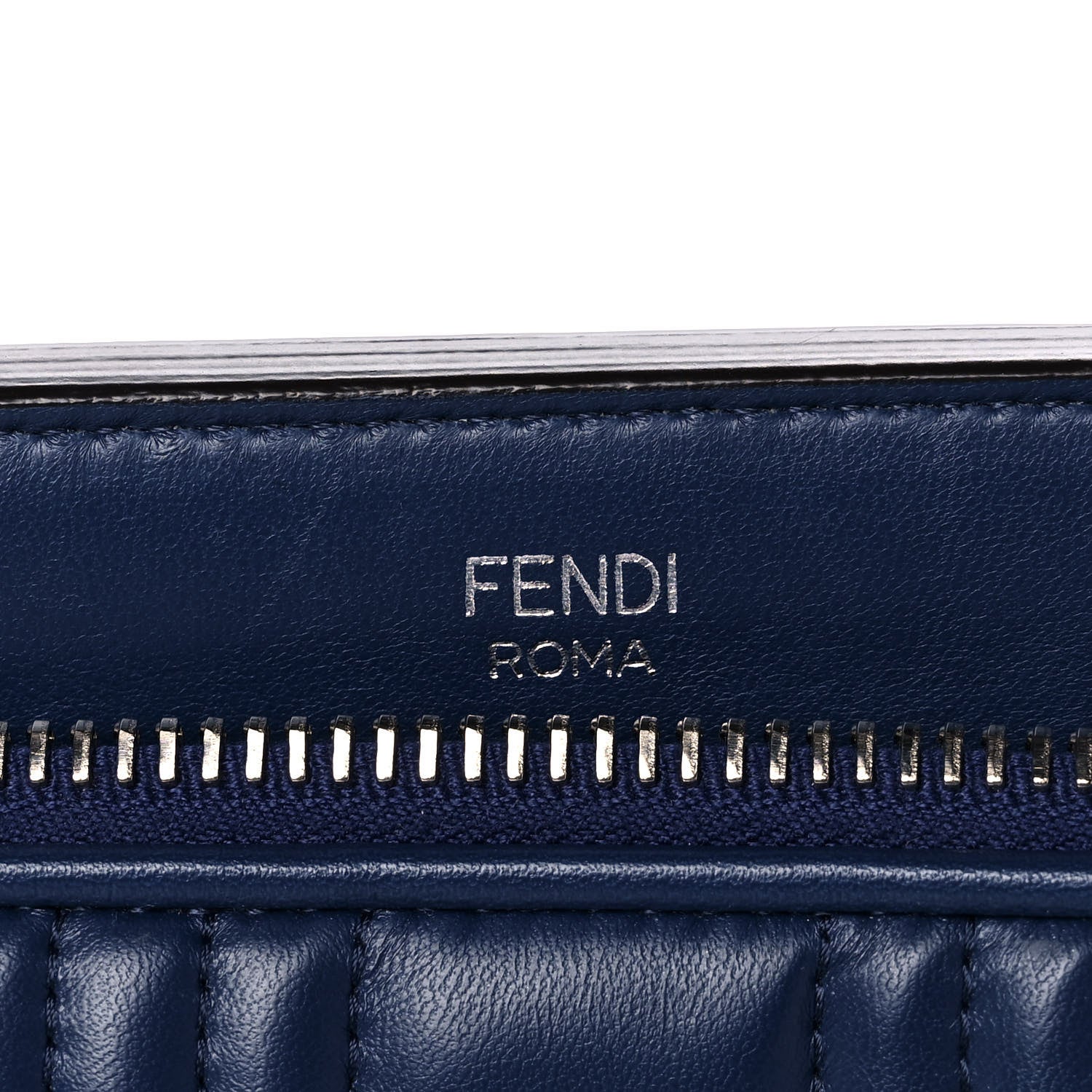Fendi Shiny Nappa Trapuntata Small DotCom Click Chain Satchel Blue 7 of 10