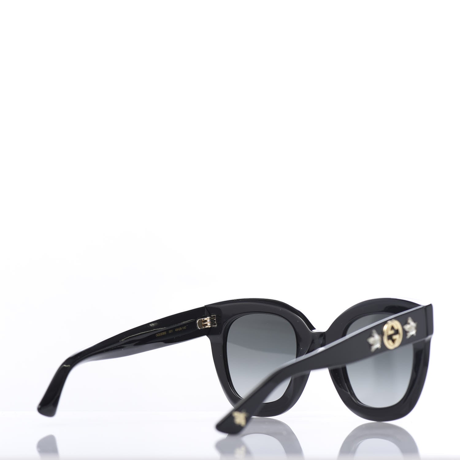 Gucci Round Frame Star Sunglasses GG0208S Black 4 of 8