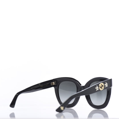 Gucci Round Frame Star Sunglasses GG0208S Black 4 of 8
