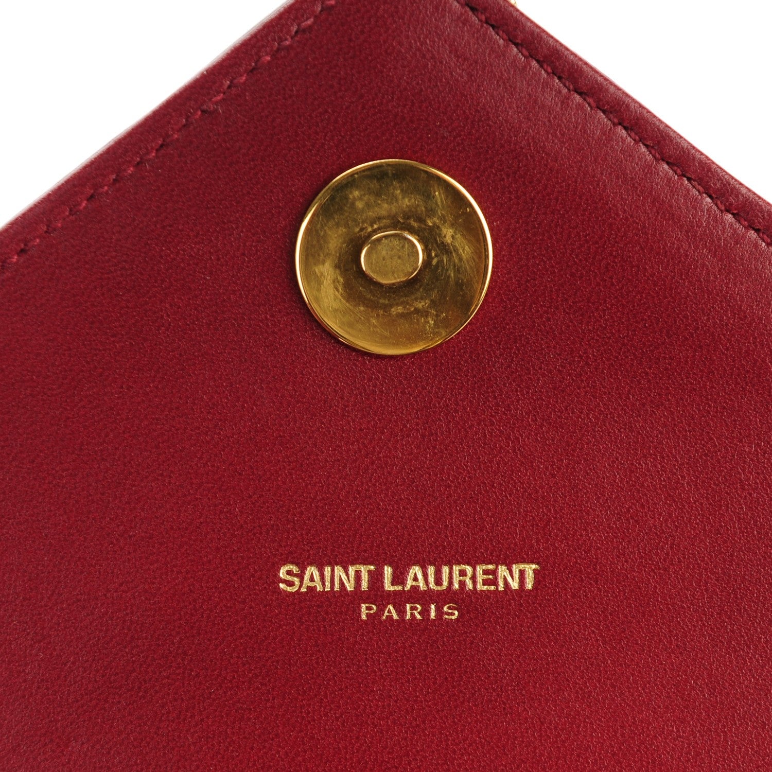 Saint Laurent Lambskin Matelasse Chevron Small Monogram Satchel Oxblood 6 of 9