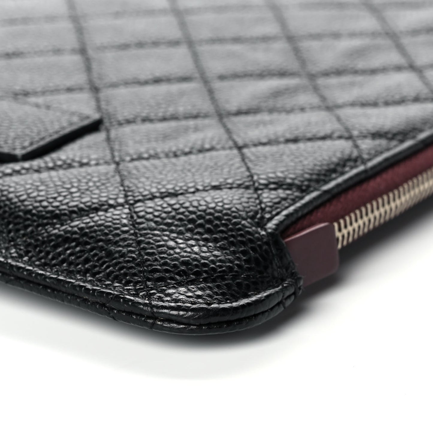 Caviar Quilted Document Portfolio Holder Black