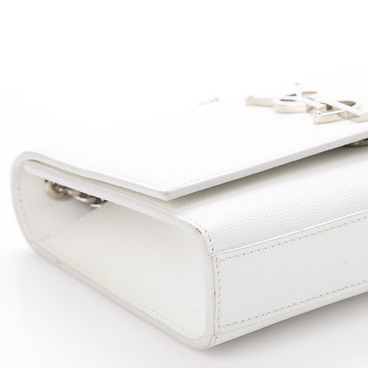 Saint Laurent Grain De Poudre Small Monogram Kate Satchel Optical White 10 of 11