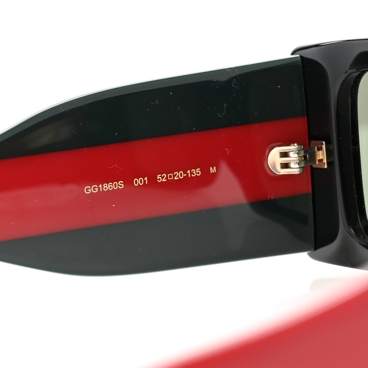 Gucci Acetate Web Frame Rectangle Sunglasses GG1860S Black Multicolor 6 of 7