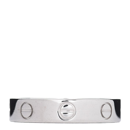 Cartier 18K White Gold Diamond 4mm LOVE Wedding Band Ring 51 5.75 3 of 4