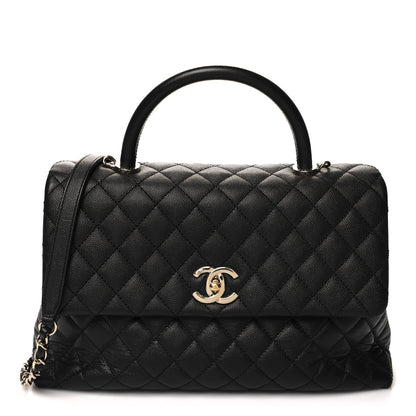 Chanel Caviar Quilted Medium Coco Handle Flap Black 1 of 14