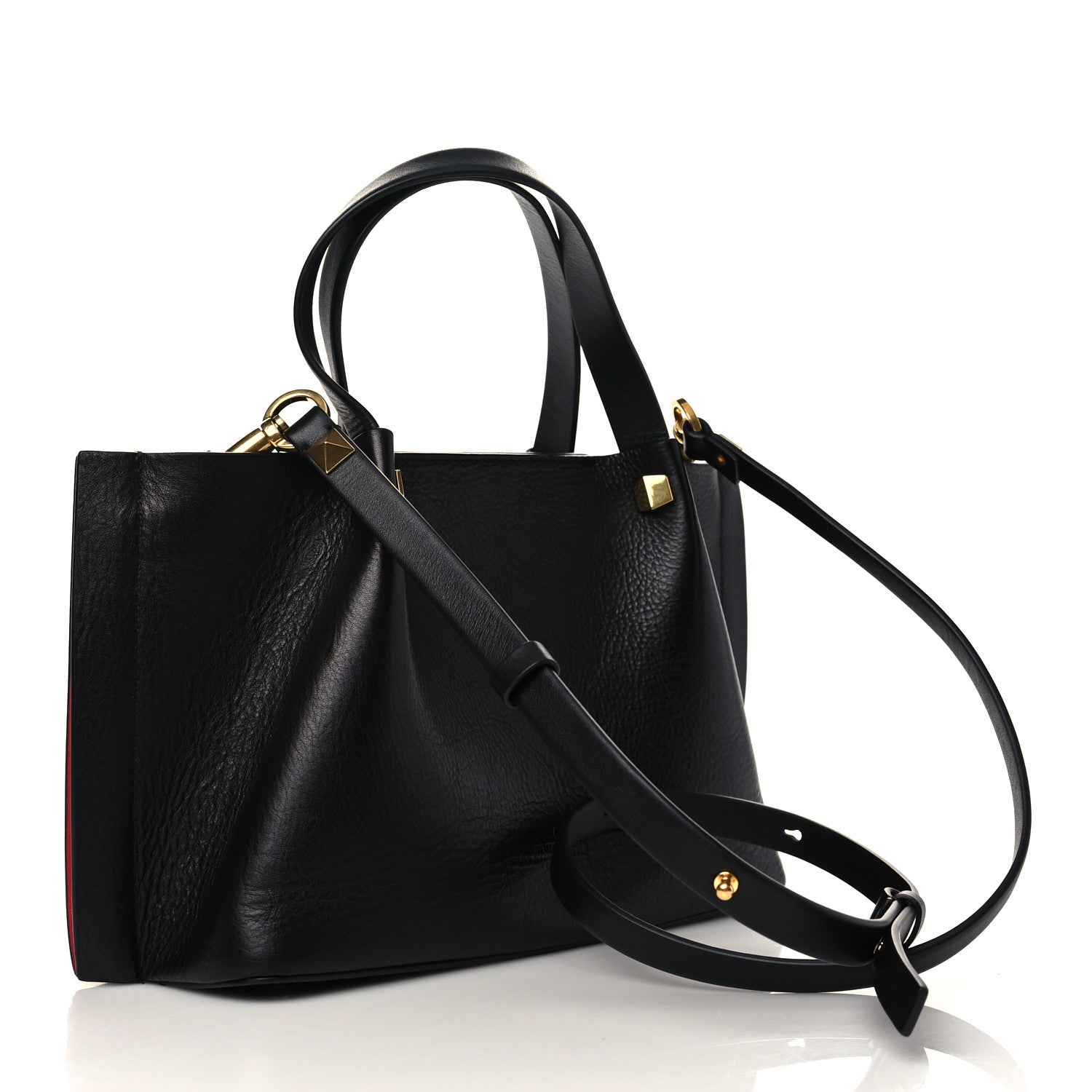 Valentino Garavani Grainy Calfskin Small VLogo Escape Shopper Black 3 of 6