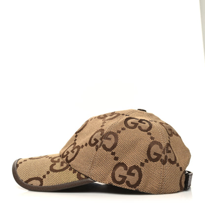 Gucci Monogram Jumbo GG Baseball Hat XL 59 Camel Ebony 6 of 10