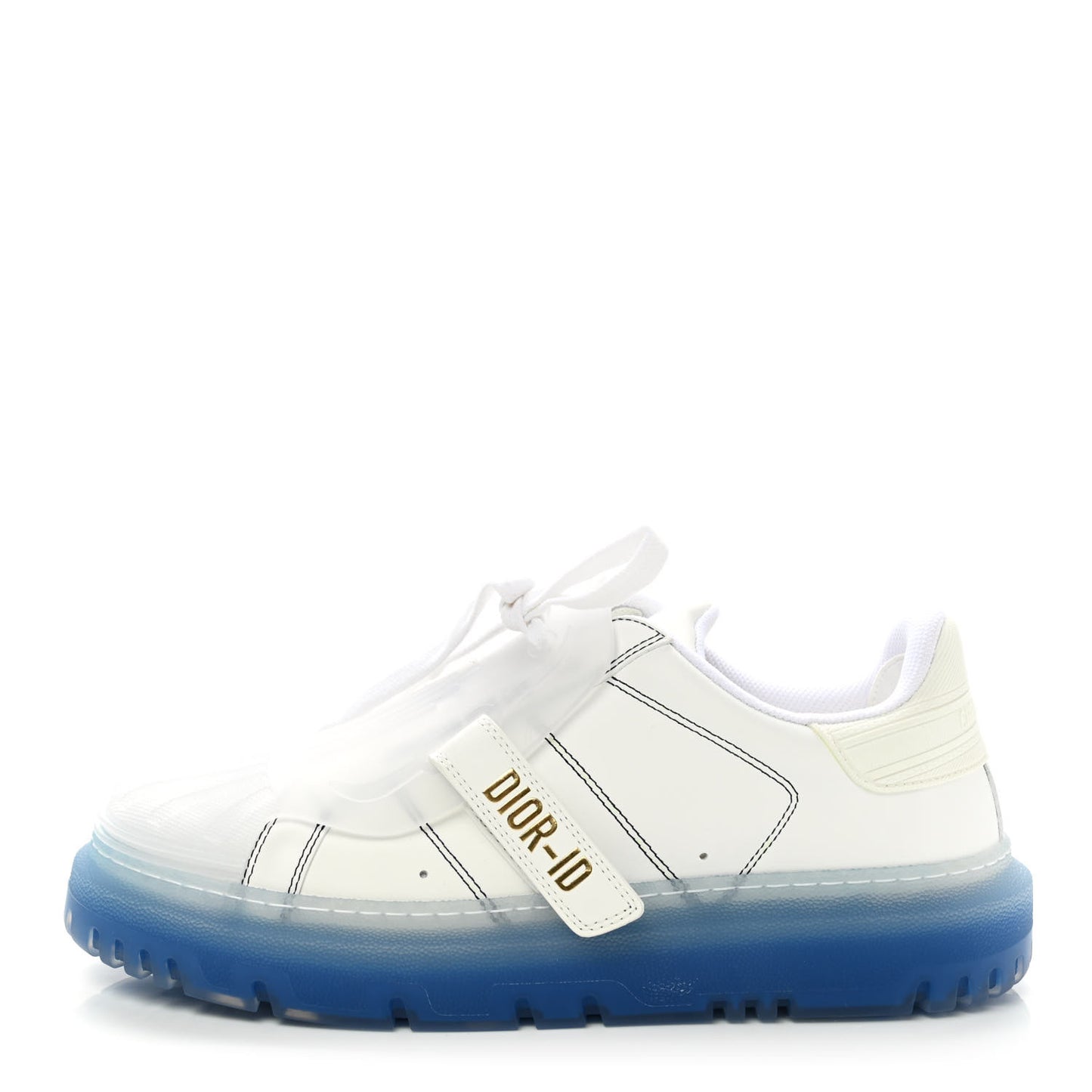 Calfskin Clear Rubber Dior-ID Platform Sneakers 36 White Deep Blue
