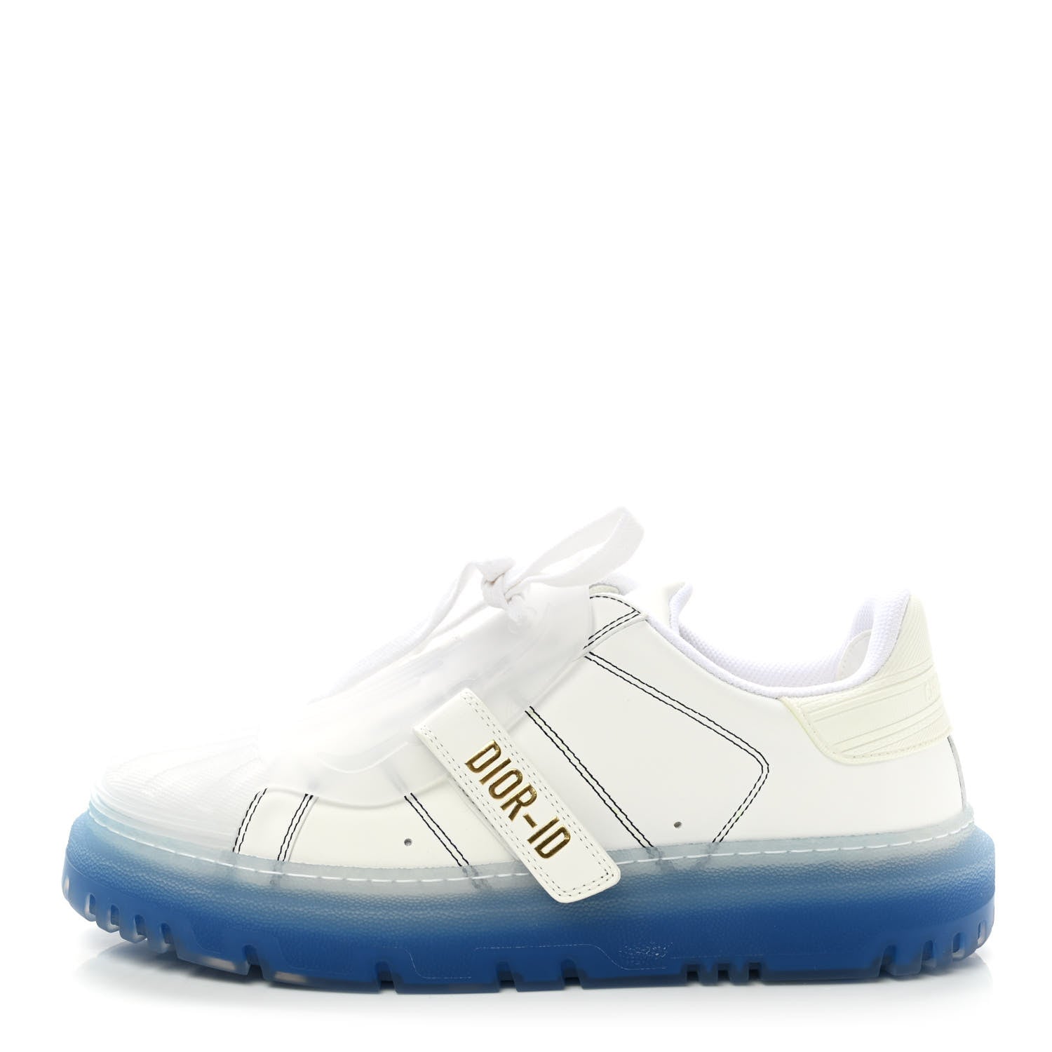 Christian Dior Calfskin Clear Rubber Dior-ID Platform Sneakers 36 White Deep Blue 1 of 9
