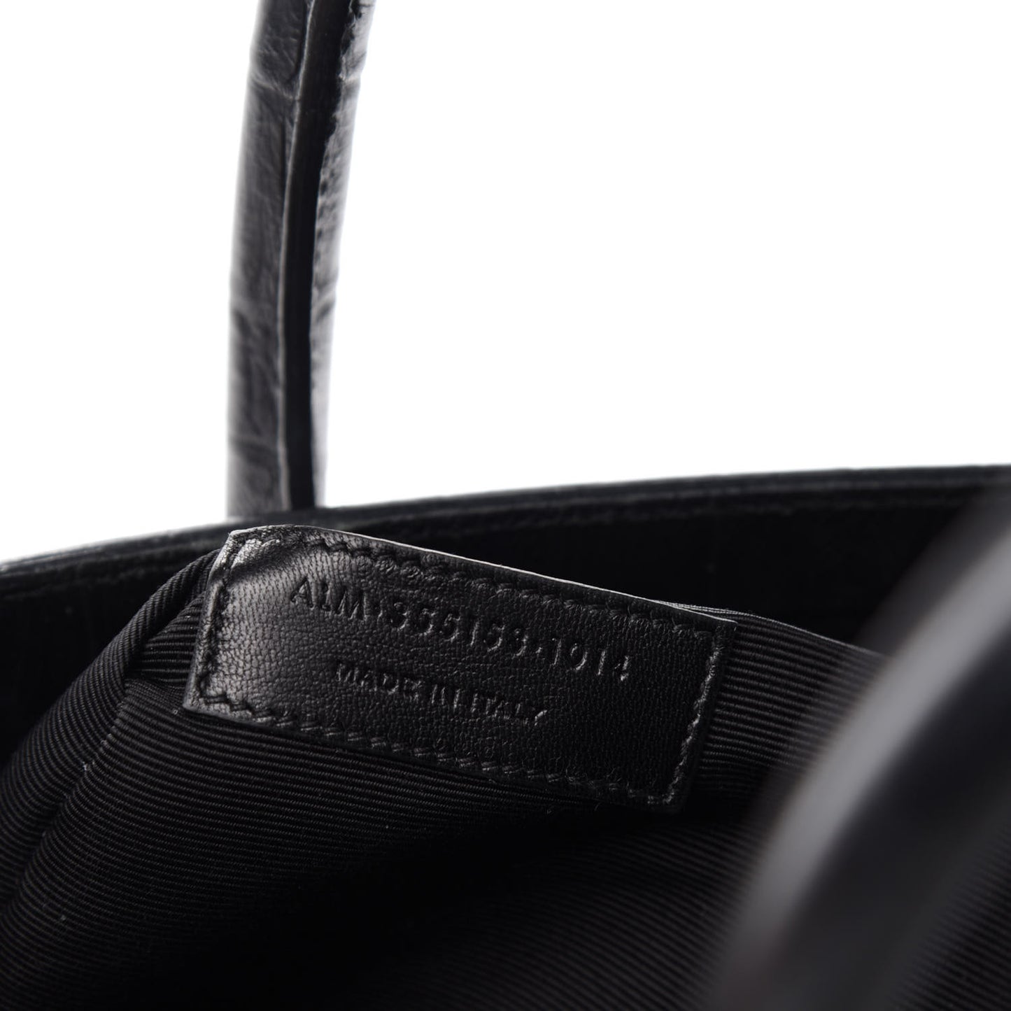 Calfskin Crocodile Embossed Small Sac De Jour Black