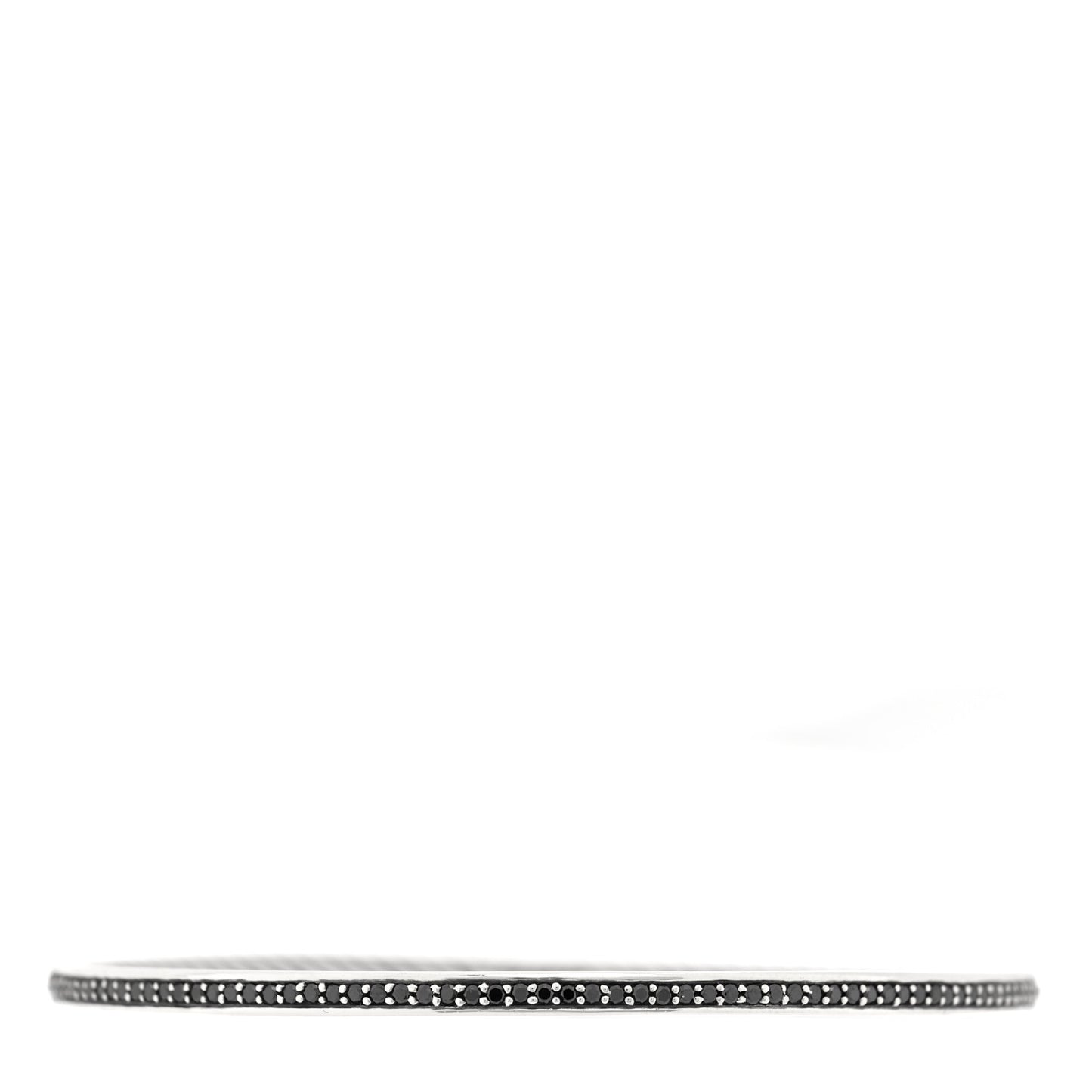 Sterling Silver Black Diamond Cable Bangle Bracelet