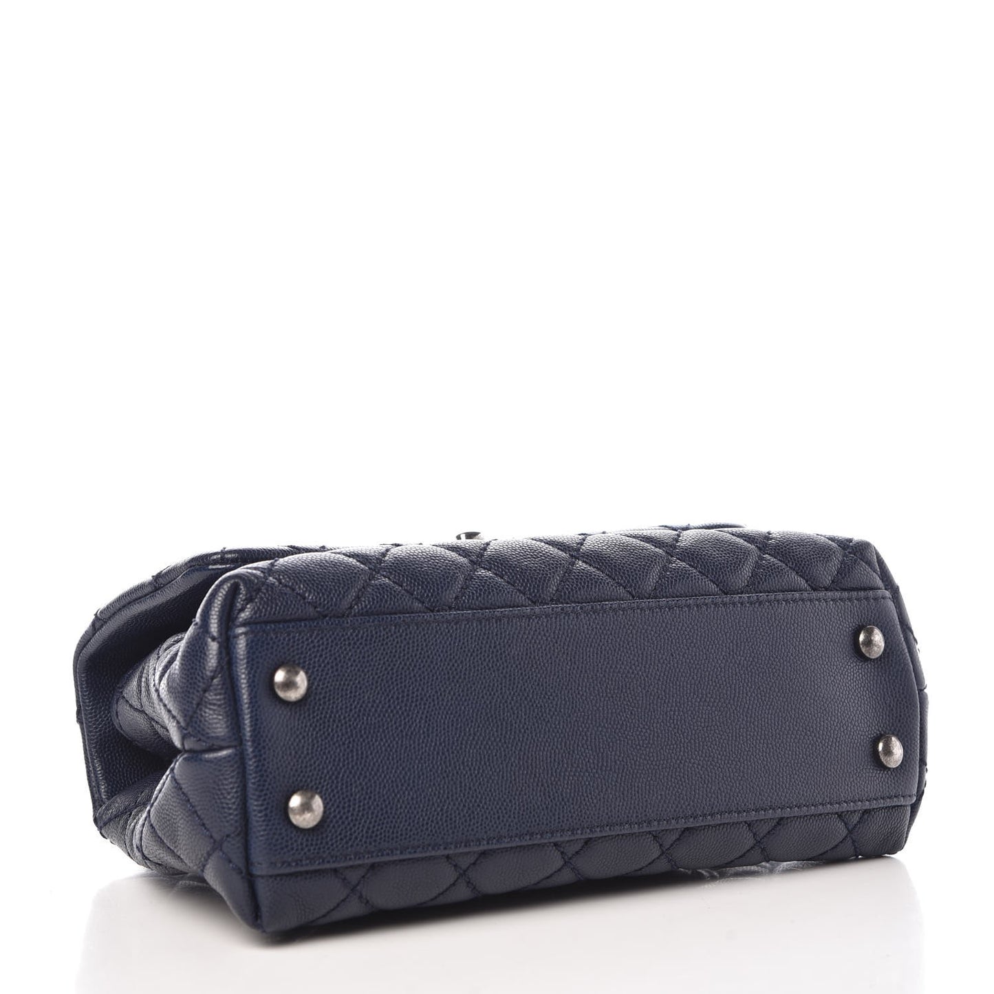 Caviar Quilted Mini Coco Handle Flap Navy Blue
