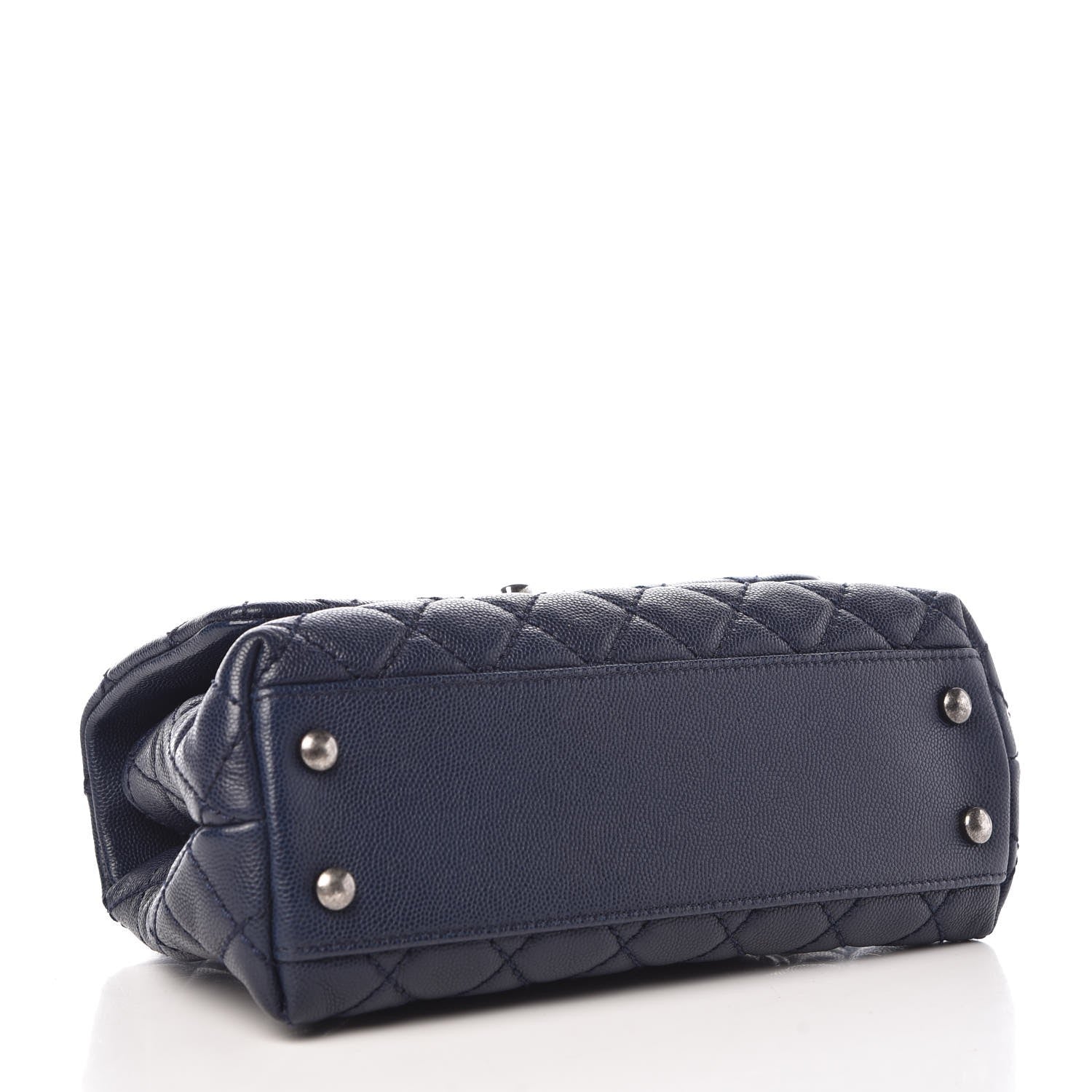 Chanel Caviar Quilted Mini Coco Handle Flap Navy Blue 4 of 9
