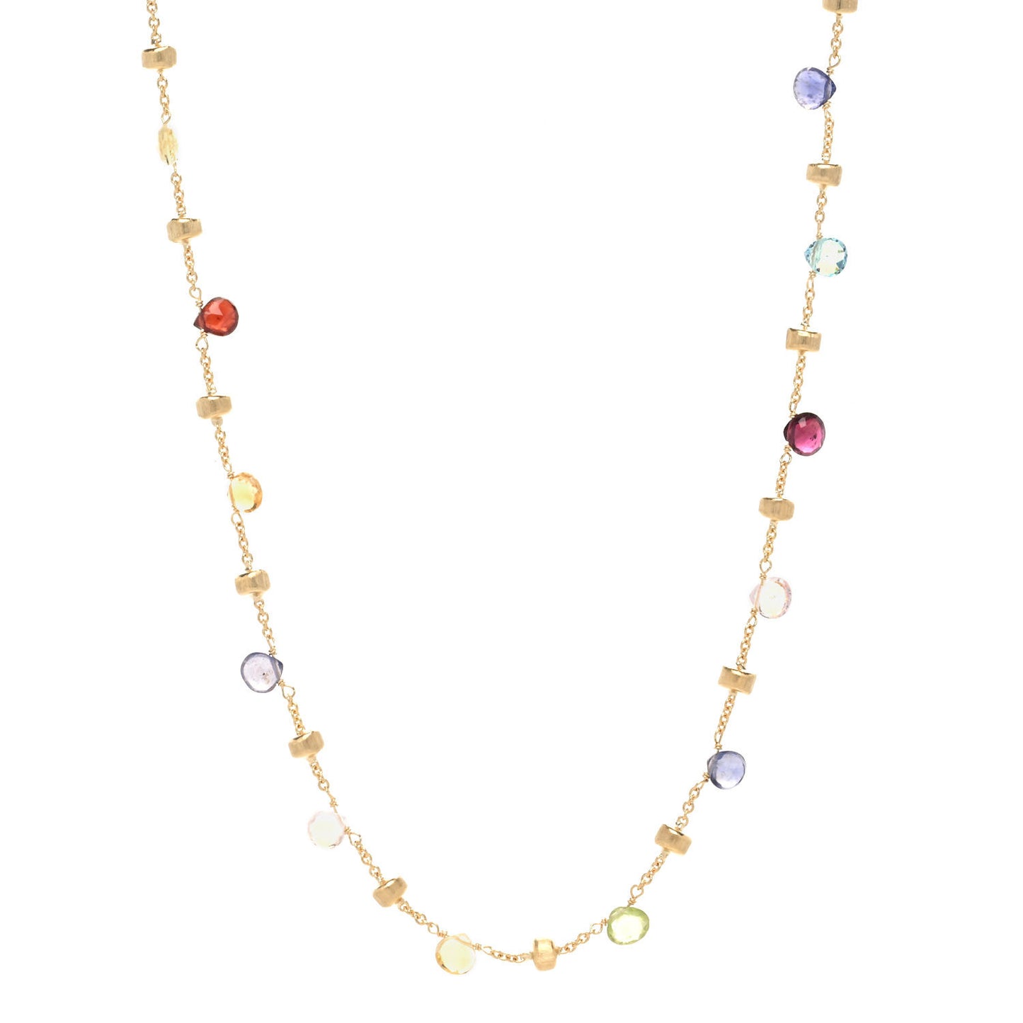 18K Yellow Gold Multi Gemstone Paradise Necklace