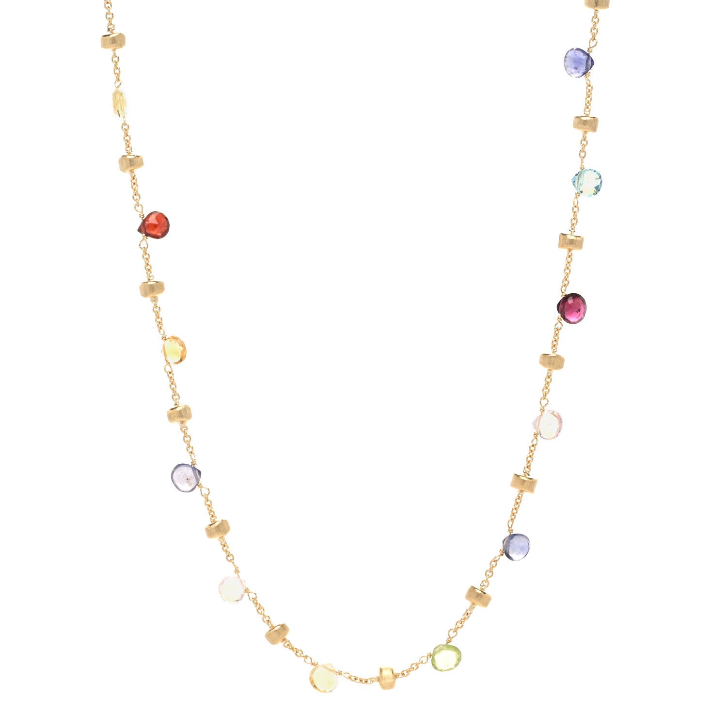Marco Bicego 18K Yellow Gold Multi Gemstone Paradise Necklace 1 of 5