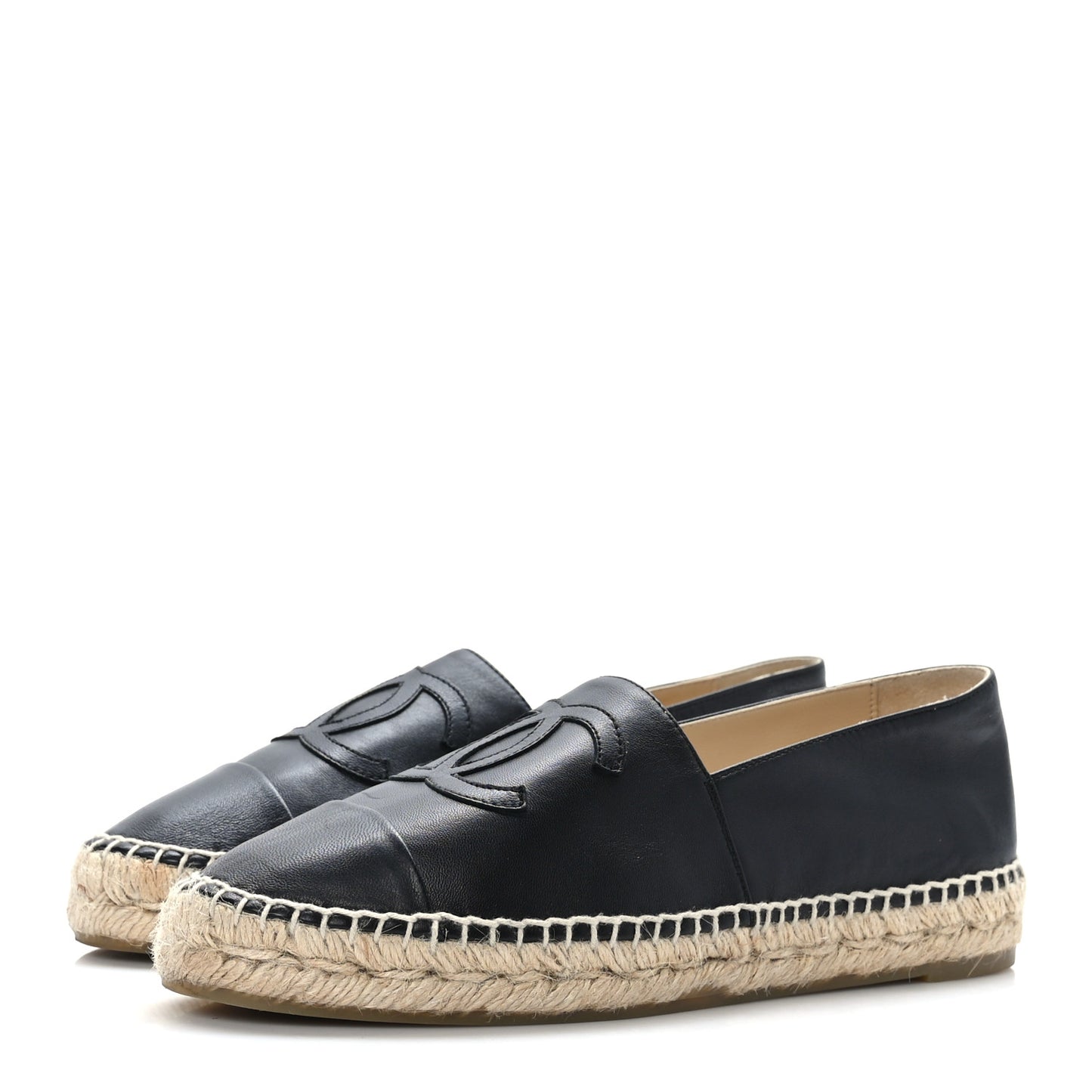 Lambskin CC Espadrilles 39 Black