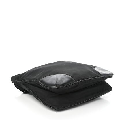 Prada Tessuto Nylon Calfskin Flat Messenger Bag Black 4 of 12