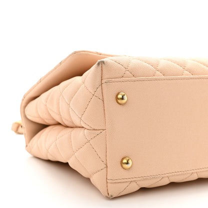 Chanel Caviar Quilted Small Coco Handle Flap Beige 9 of 13