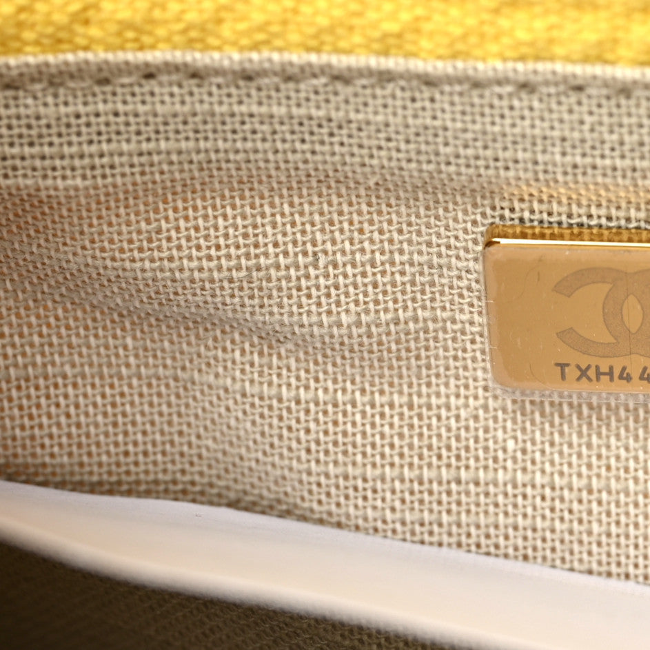 Chanel Mixed Fibers Small Deauville Tote Yellow 10 of 10