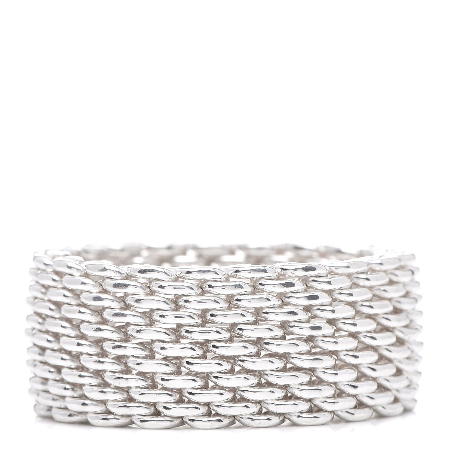 Tiffany Sterling Silver Somerset Mesh Ring 54 7 1 of 4