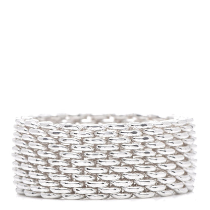 Tiffany Sterling Silver Somerset Mesh Ring 54 7 1 of 4