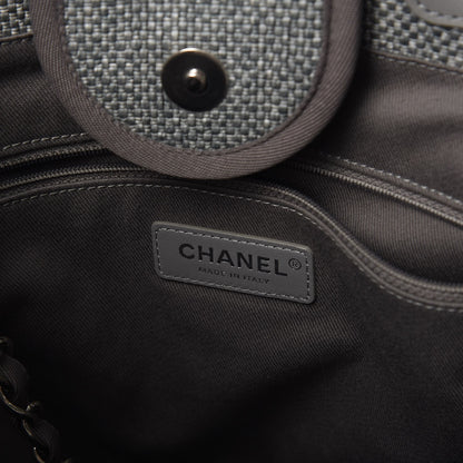 Chanel Canvas Large Deauville Tote Grey 7 of 8