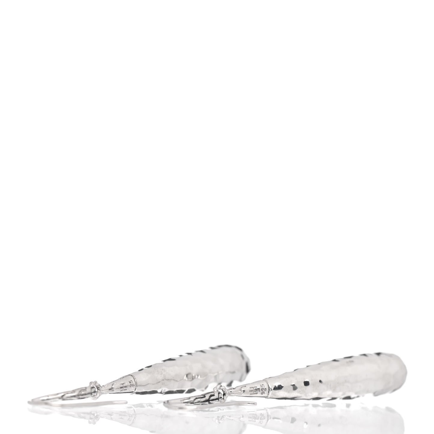 Sterling Silver Classic Chain Hammered Drop Earrings