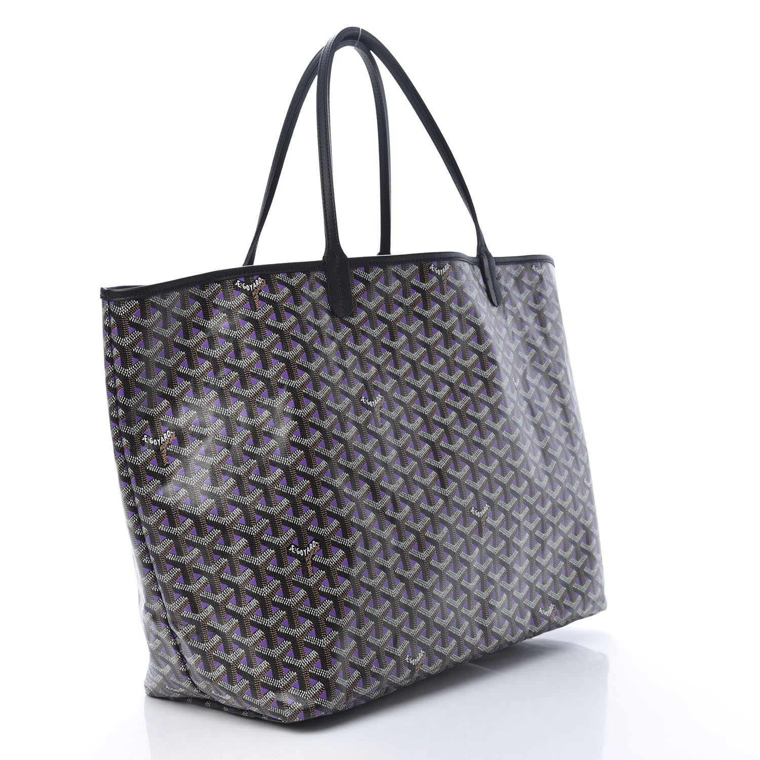 Goyard Goyardine Saint Louis Claire Voie GM Black Purple 3 of 11