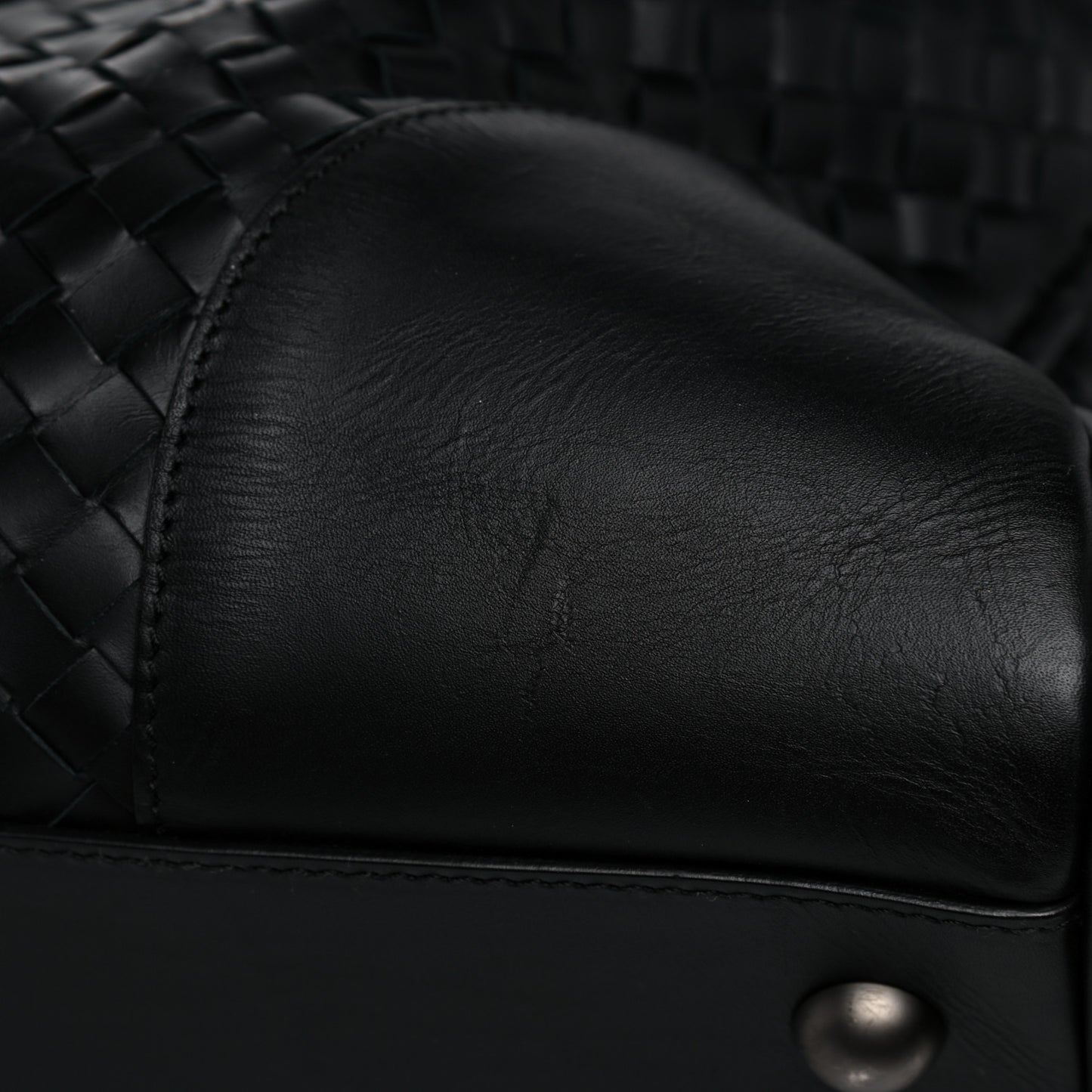 Nappa Intrecciato VN Large Duffel Black