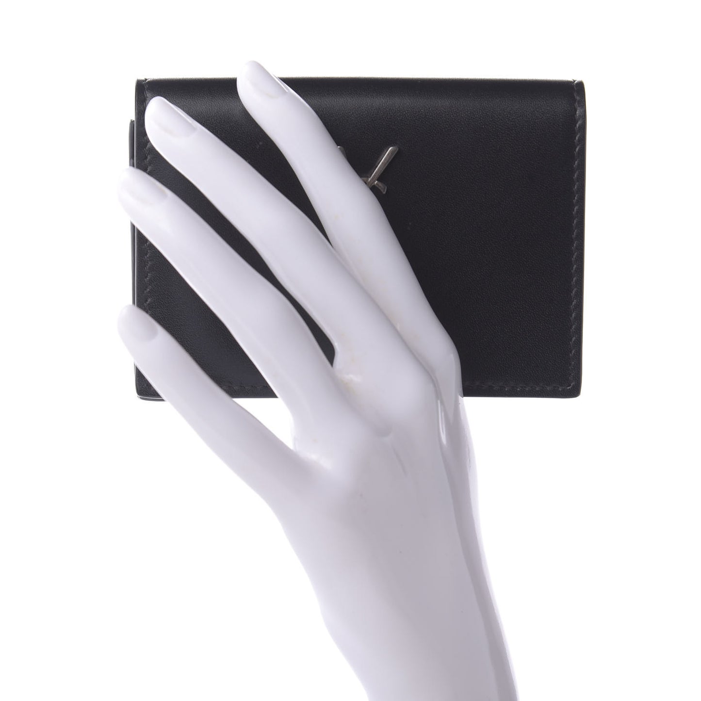 Lambskin Monogram Card Case Black