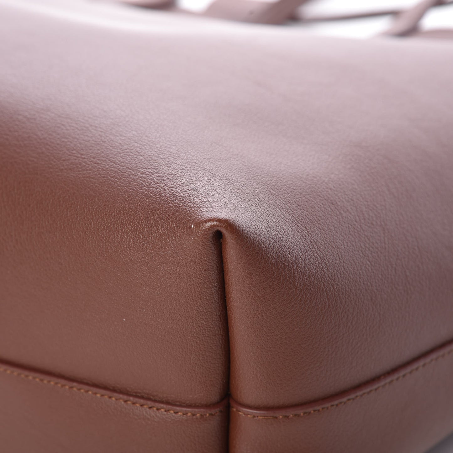 Calfskin Large Shopping Tote Old Brandy