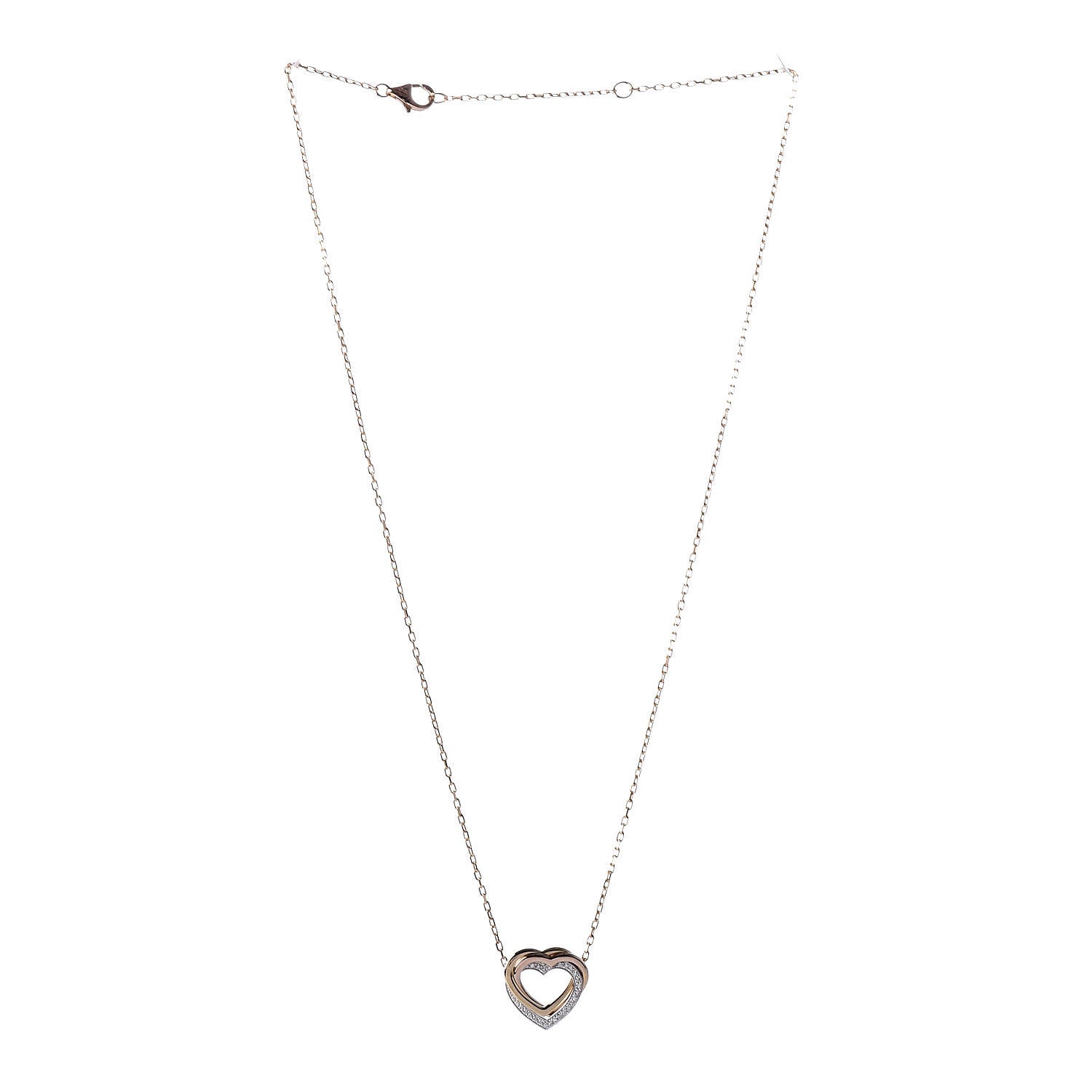 Cartier 18K Pink Yellow White Gold Diamond Trinity Heart Pendant Necklace 3 of 6