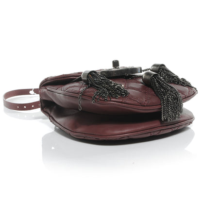 Chanel Calfskin Coco Sporran Small Tassel Flap Burgundy 4 of 8