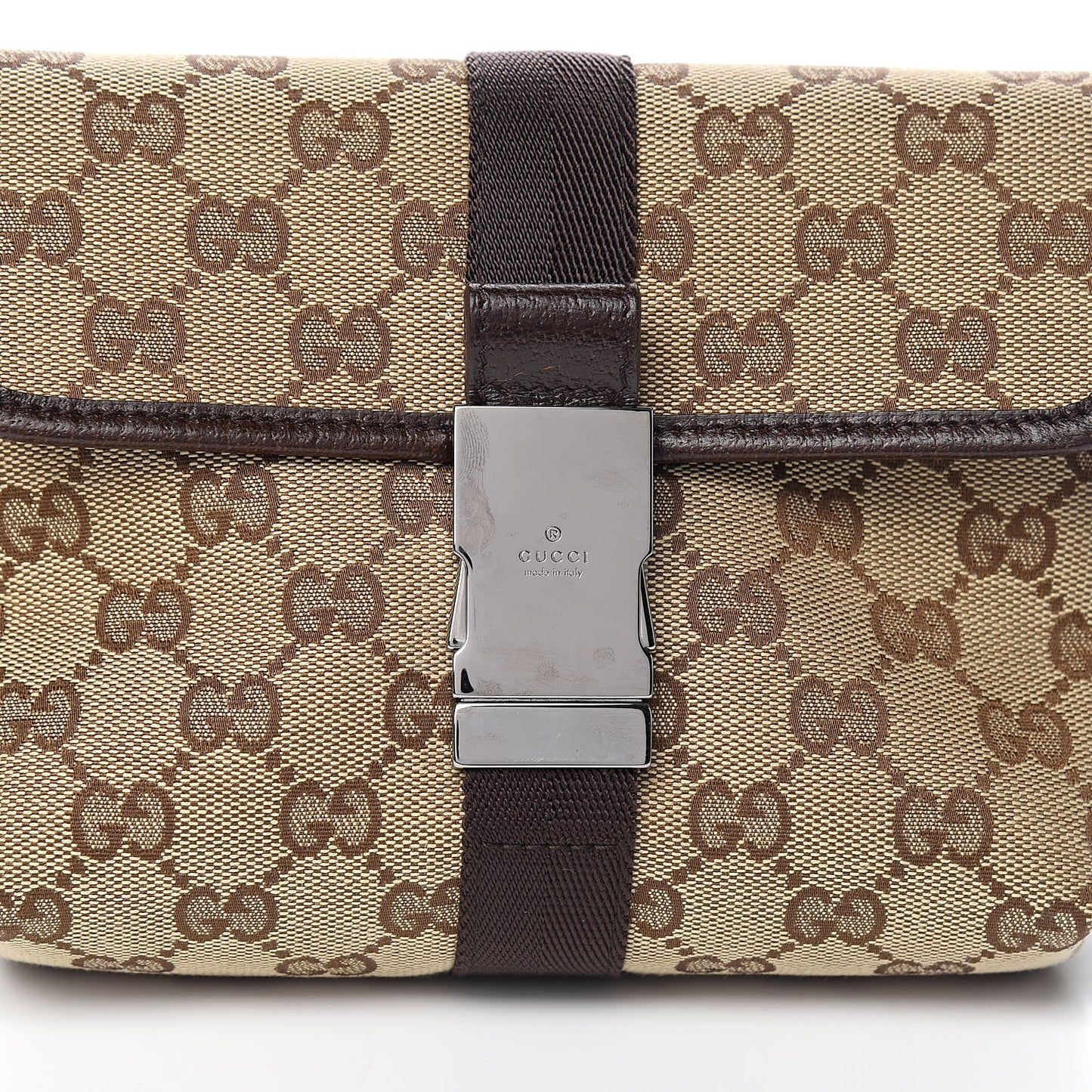 Monogram Waist Pouch Bag Dark Brown