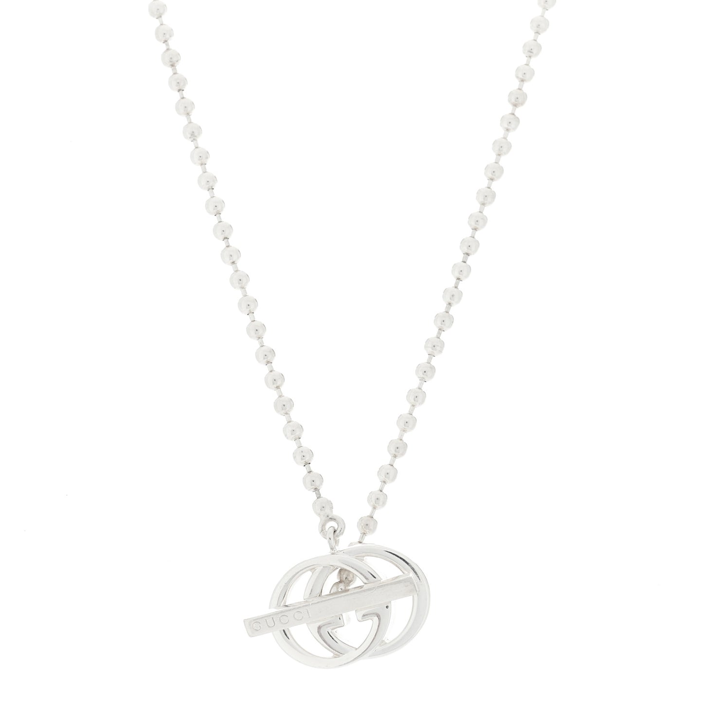 Sterling Silver Interlocking G Brit Toggle Necklace