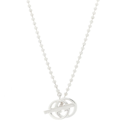 Gucci Sterling Silver Interlocking G Brit Toggle Necklace 1 of 4